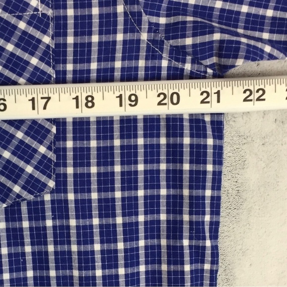 NEW Triple Five Soul Shirt Mens Large Short Sleeve Blue Checker 100% Cotton NWT - Picture 9 of 10